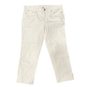 GAP Women's Premium Straight Crop Cuffed Jean White Size 10/30